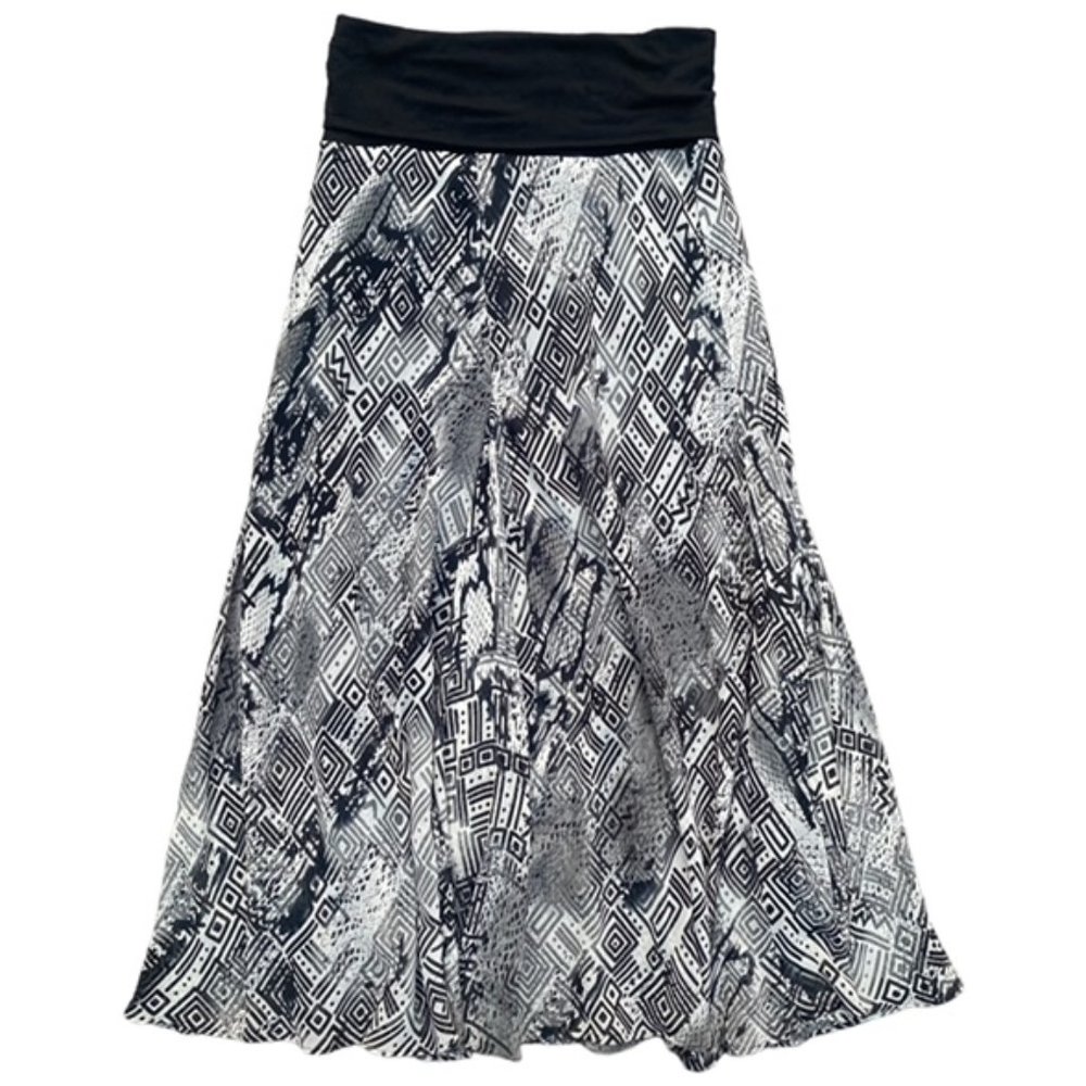 Lapis  Convertible maxi skirt/ dress Black and White Midi skirt